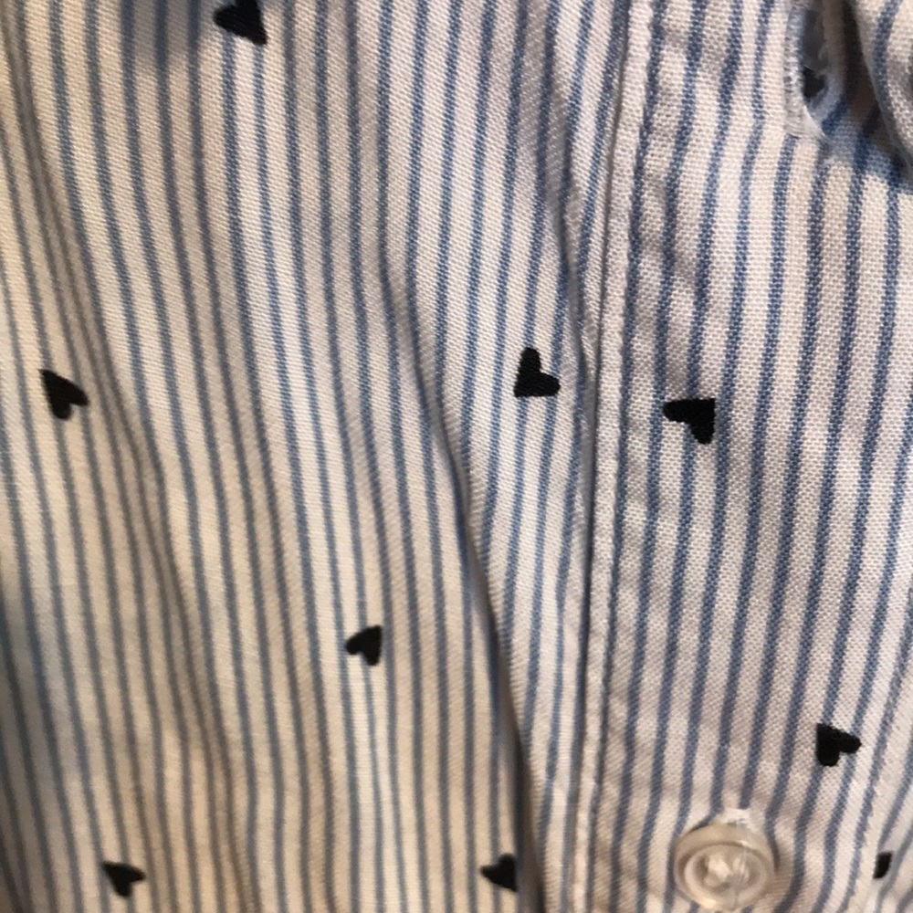 Sleeveless Polka Dot Dress - White and blue with hearts. Gives nautical vibes! - Picture 3 of 4